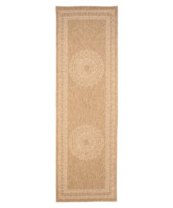 Tapis de balcon aspect jute - bohème Mandala beige/blanc - overzicht