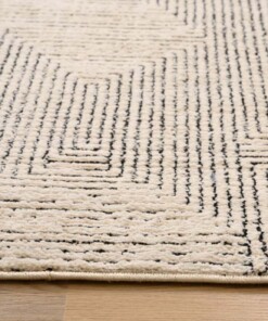 Tapis Moderne - Fancy Maze Crème/noir - close up