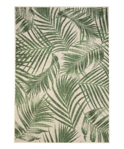 Tapis d'extérieur Feuilles de palmier - Coastal Cove blanc/vert - overzicht