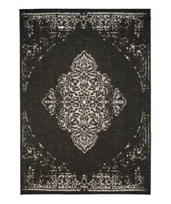 Tapis d'extérieur vintage - Coastal Bay noir/blanc - overzicht